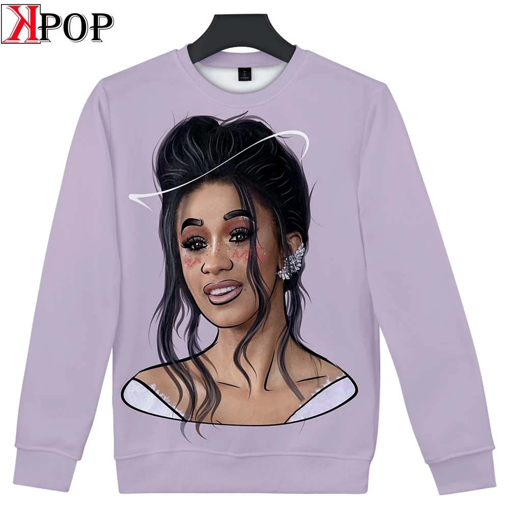 Cardi B 3D модная мягкая футболка с круглым воротником популярная крутая Базовая