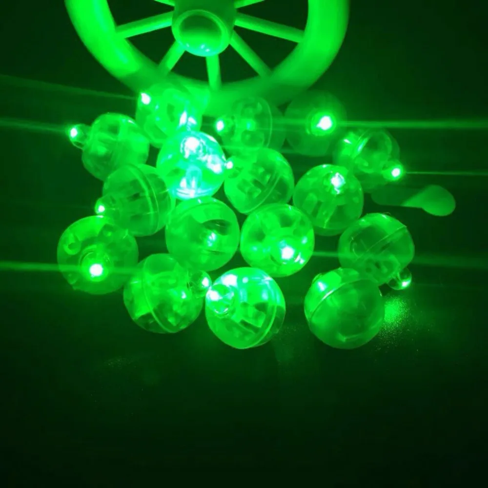 100 шт./лот, круглый шар, светодиодные воздушные шары, мини-лампы для фонарей, рождественские, свадебные, праздничные украшения, белый, желтый, красный