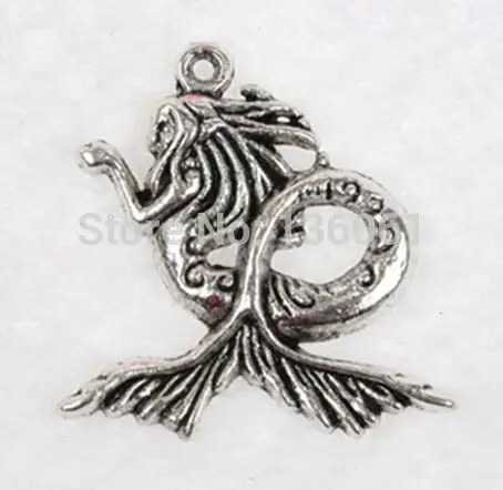Винтажная серебряная подвеска в виде богиня плодородия Морская звезда талисманы для ювелирного браслета - Окраска металла: Mermaid