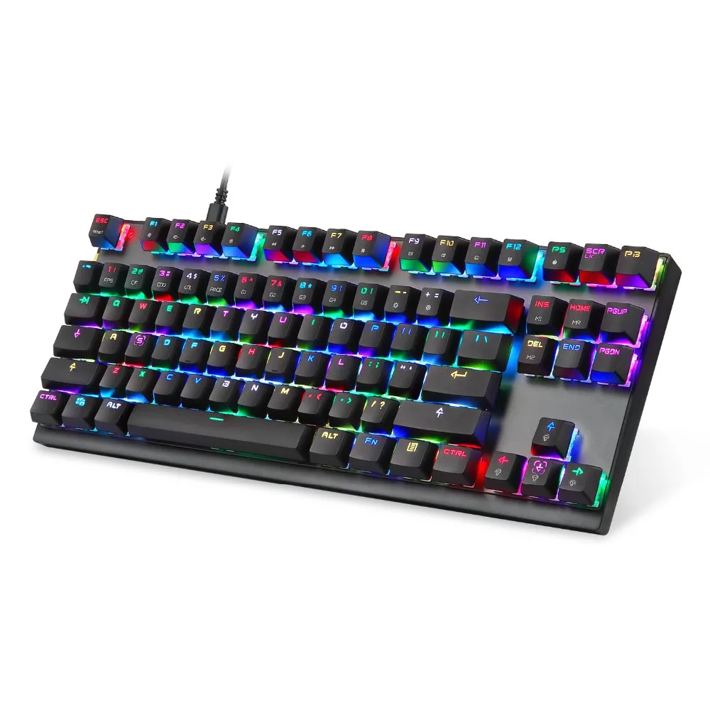 Новинка Motospeed K82 PUBG игровая механическая клавиатура RGB светодиодный Подсветка USB Проводная 87 клавишная клавиатура для игр Esports