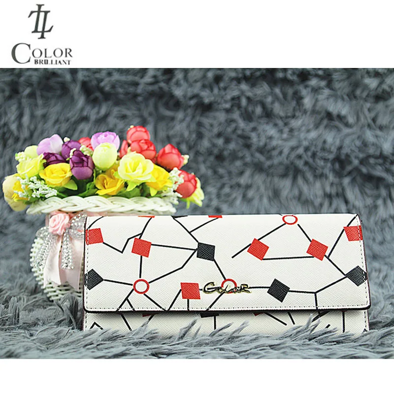 

COLOR Fresh Women Standard Wallets Long Lady Purse Quality PVC Waterproof ID Card holders Note Compartment Photo Holder Wallet