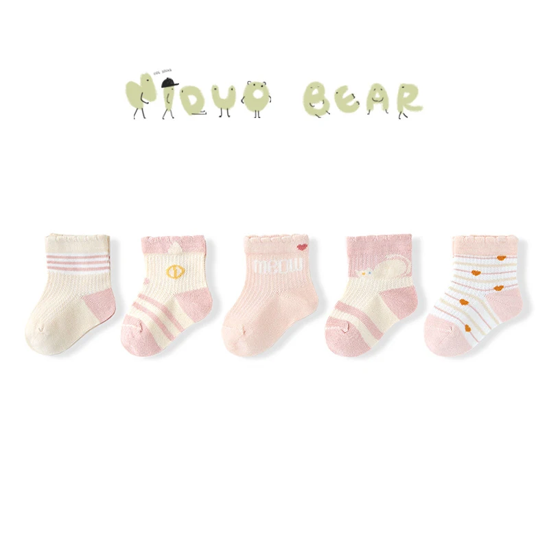 

5 Pairs/lot Cute Baby Girl Cotton Soft Socks Newborn Breathable Princess Lace Short Sock Lot for Baby Girl Clothing Accessories