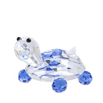 

H&D Blue Crystal Turtle Figurine Collection Paperweight Table Centerpiece Ornament Wedding Favors Souvenir Gift Craft For Kids