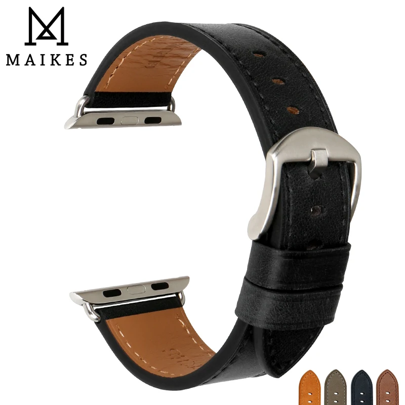 Ремешок для часов MAIKES из натуральной кожи Аксессуары Apple Watch Band 40 мм 38 и Bands 44 42 iWatch 4