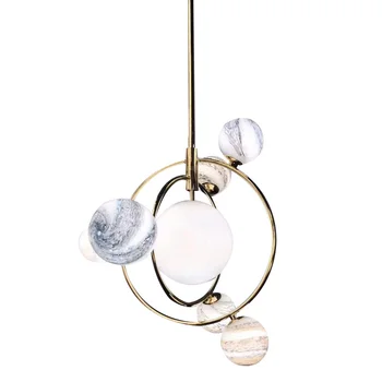 

Modern Postmodern Iron Glass Tiny Planets G9 LED Chandelier Lighting LED Lamp For Dinning Room Foyer Decorative lighting