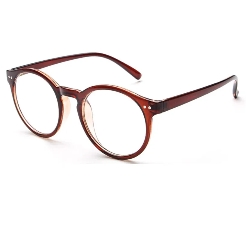 YOOSKE очки оправа новая Ретро мода литературные маленькие свежие круглые очки оправа люкс для мужчин и женщин - Цвет оправы: Brown
