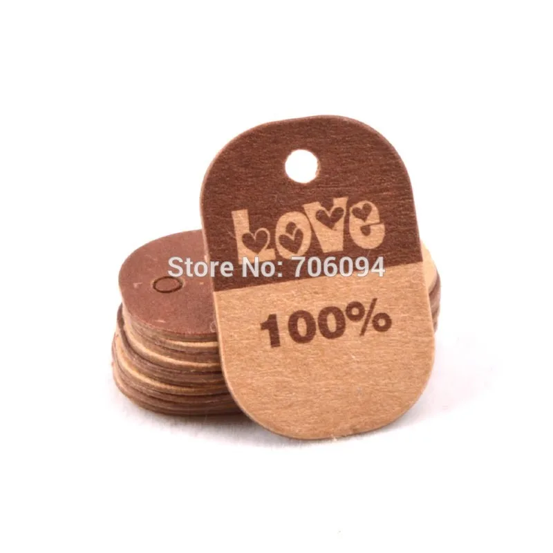 

1000pcs/lot,2*3cm,100% LOVE kraft Hang Tag Gift tag,little Jewerly hang tag/Lable,custom logo tag need extra cost