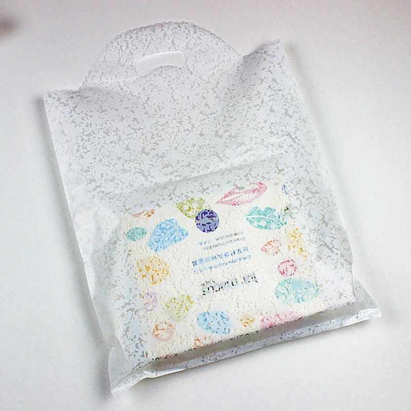50 шт прекрасный цветочный Подарочный мешок, утолщенная пластиковая сумка для переноски, хозяйственная сумка