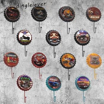 

DL-Free beer yellow vintage beer hook home decor house rules wall art Clothes hook metal signs for garage