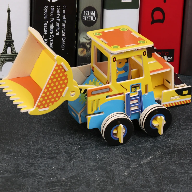 DIY Деревянные блоки 3D собранные инструменты для автомобиля транспортировка