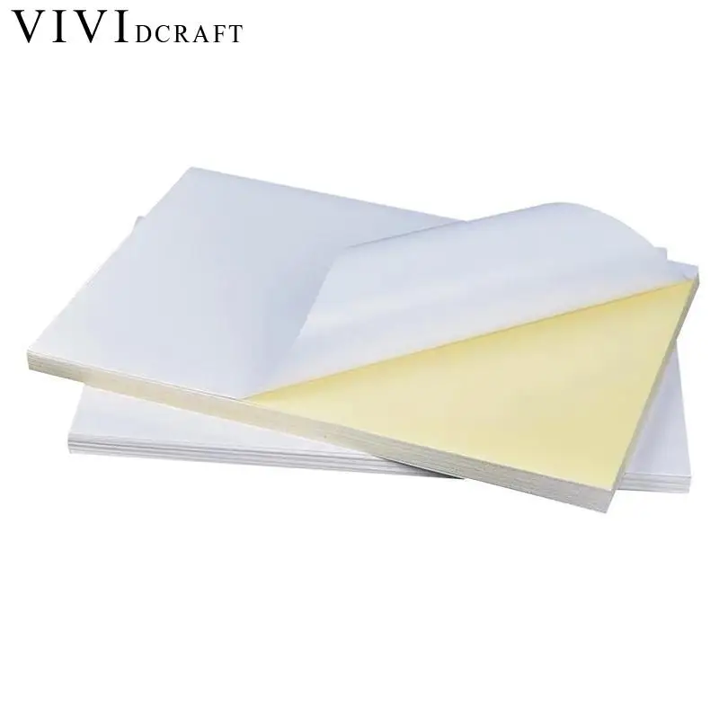 Vividcraft 50 шт./лот высокое качество печати Водонепроницаемый самоклеющиеся A4 пустой белый Бумага Стикеры label Бумага для лазерных принтеров