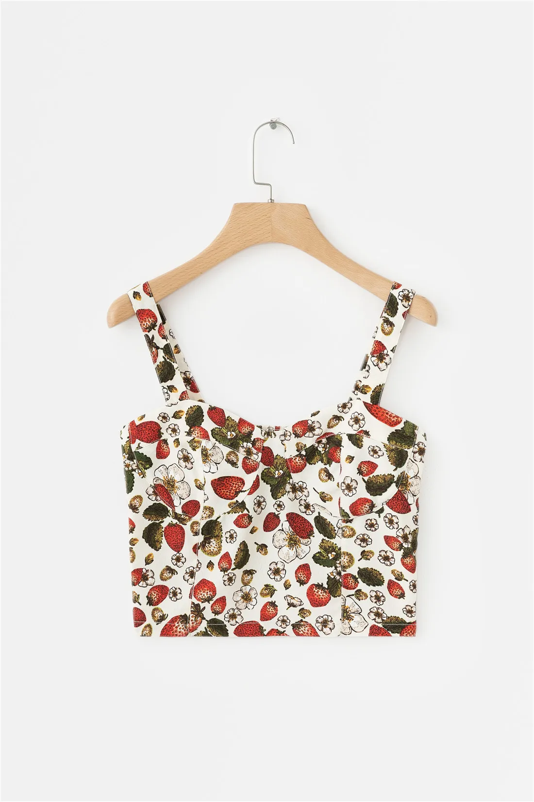 Arvinxia Sexy Fruit Printed Spaghetti Strap Woman Camis New Arrivals Bodycon Outwear Ladies Tops Chic High Waist Woman Beach Top