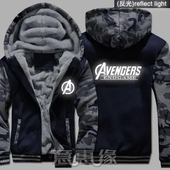

New Winter Warm Avengers 4 Endgame Quantum Realm Suit Hoodies Captain America Hooded Coat Thick Zipper unisex Jacket Sweatshirt