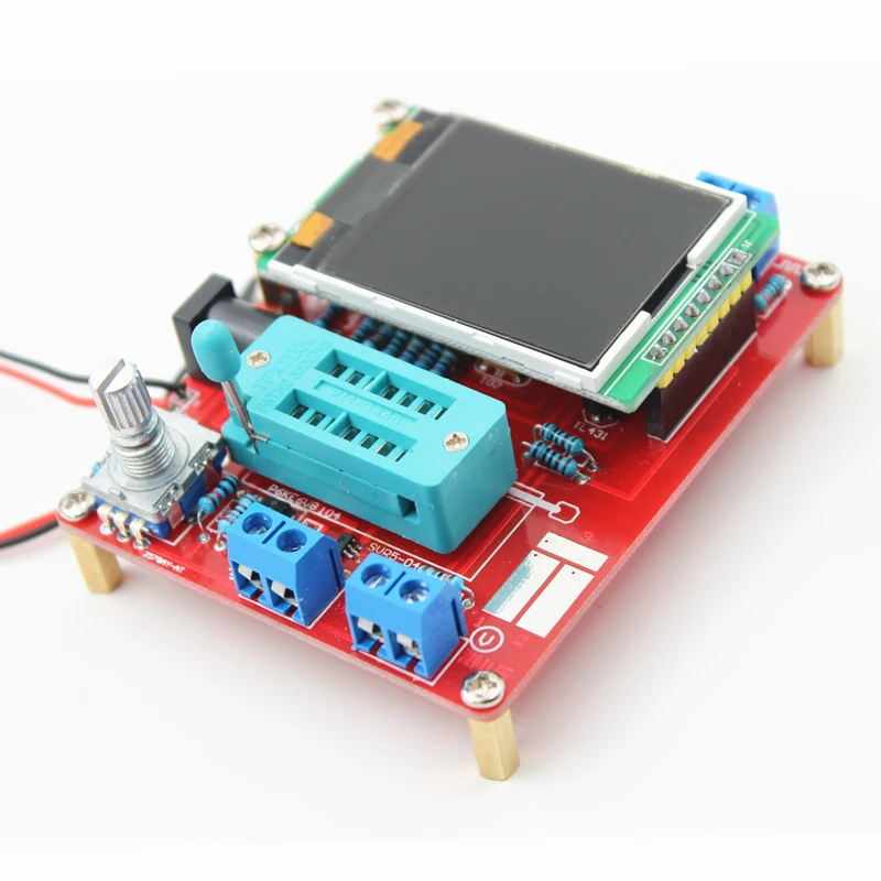 Comprobador de transistor multiuso GM328 DIY Kit multifuncional para Detección Automática de Transistores NPN y PNP FET Square Wave Generador de Señal Diodo Capacitancia Voltaje 