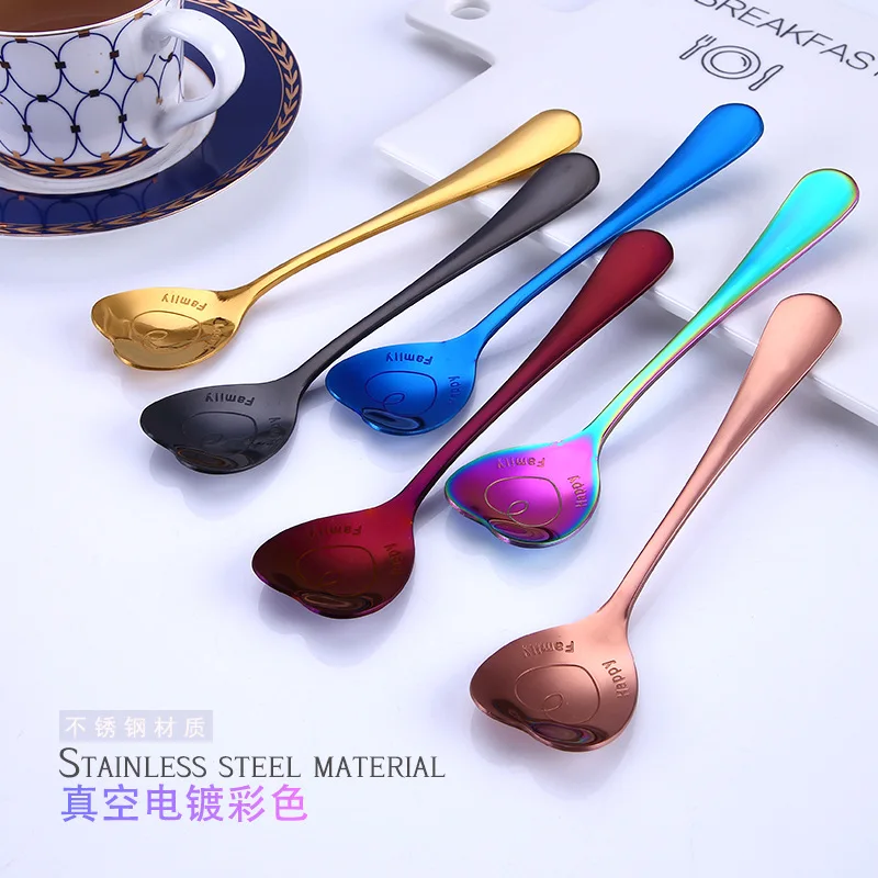 

Rainbow Stainless Steel Spoon With Long Handle Ice Spoon Coffee Spoon Tea Home Kitchen Tableware Spoons
