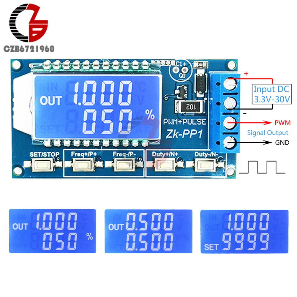 Treedix 2pcs Signal Generator Module LCD Display 1Hz-150KHz PWM Pulse Frequency Adjustable Duty Cycle Square Wave Treedix 2pcs Signal Generator Module LCD Display 1Hz-150KHz PWM Pulse Frequency Adjustable Duty Cycle Square Wave
