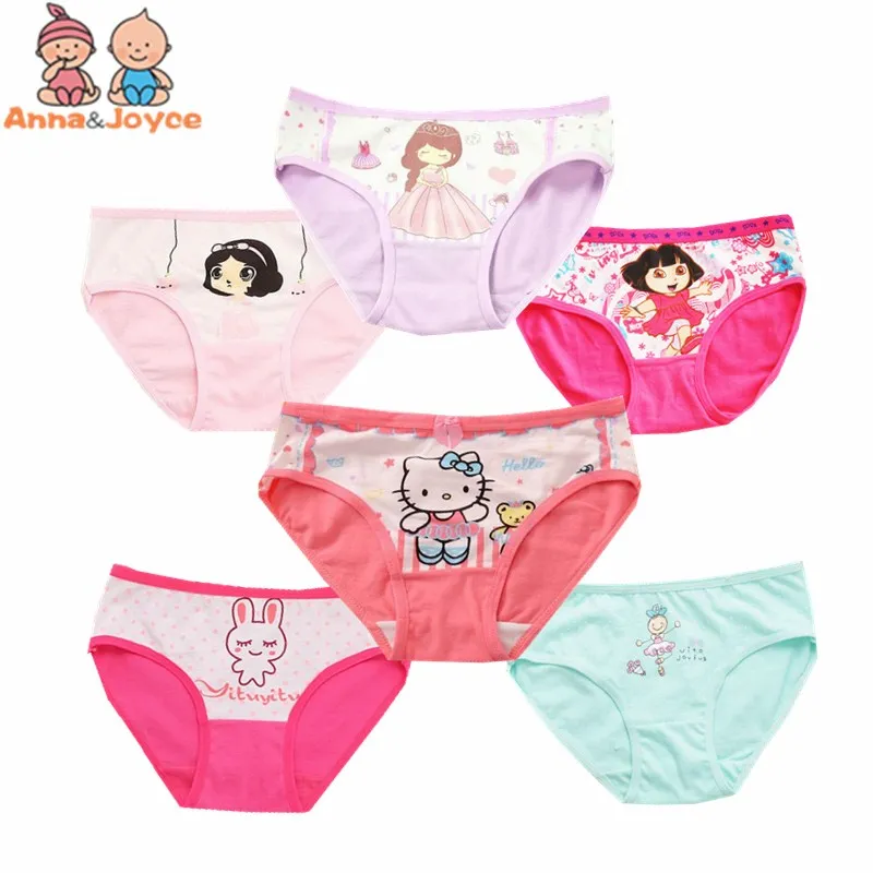 4pcs/lot Cartoon Panties Cotton Short Pants Cartoon Panties Girls' Underwear suit2 yearsin