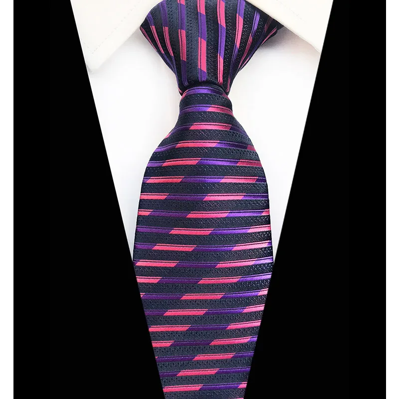 Роскошный мужской галстук 8 см Пейсли плед Полосатый шелковый галстук ЖАККАРДОВЫЙ тканый шеи мужские галстуки для формальных и деловых встреч и торжеств Вечерние - Цвет: PT11