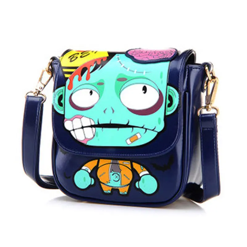 

Candy Color Women Crossbody Bags Fashion Women Messenger Bags Panelled Girl Shoulder Bag Casual Cartoon Zombie Bag Bolsas R38
