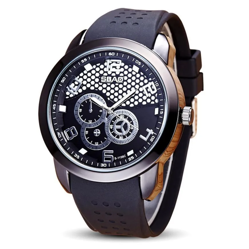 

SBAO Fashion Large Dial Watches Women Men Top Brand Silicone Sports Clock Men's Casual Quartz Wrist Watch Unisex Relogio #LH