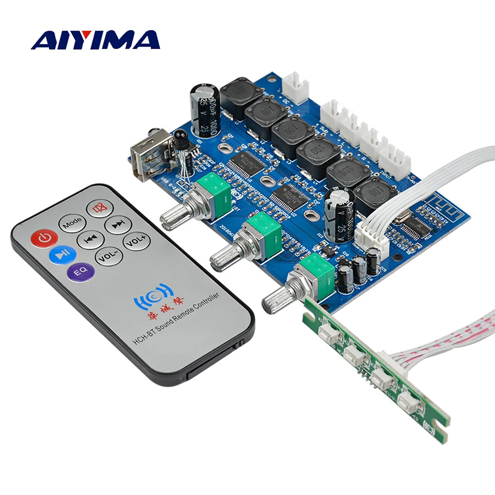 

AIYIMA TPA3118 Subwoofer Audio Amplifier Board 2X30W+60W HIFI 2.1 Channel Bluetooth 4.2 Digital Amplifier With U Disk Remote