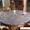 Épaissi rond PVC table couverture protection tapis de bureau en verre souple repas transparent haut nappe en plastique tapis extérieur ► Photo 3/6