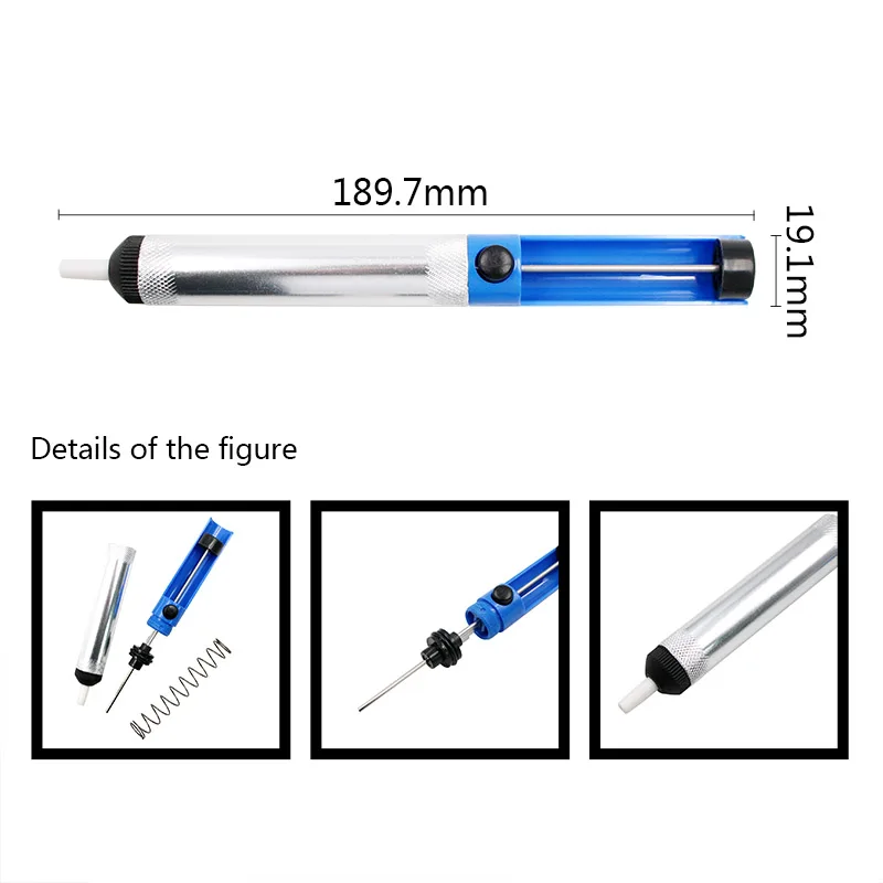 Aluminum Metal Desoldering Pump Suction Tin Gun Soldering Sucker Pen Removal Vacuum Soldering Iron Desolder Hand Welding Tools welding torch holder