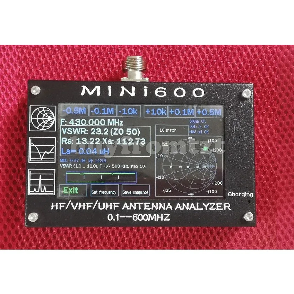 

0.1-600MHz HF/VHF/UHF ANT SWR Antenna Analyzer Meter Frequency Sweep + Battery
