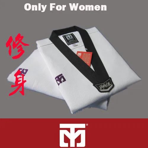 White High quality MOOTO brand women's taekwondo outfit TKD uniforms Taekwondo dobok kickboxing