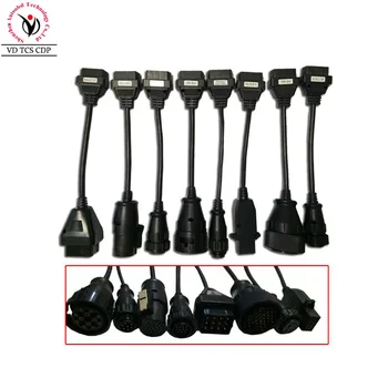 

Full set 8 Truck Cables VD TCS CDP Pro OBD2 OBDII Truck Diagnostic tool connect cable 8pcs Truck Cable For WOW CDP/Multidiag