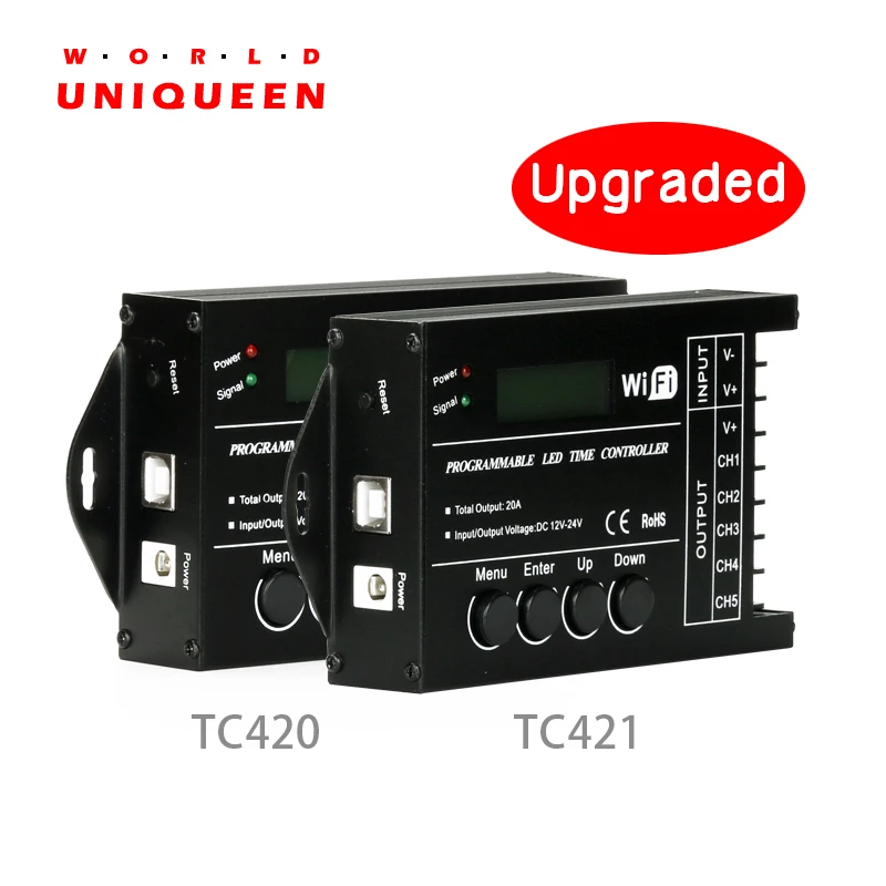 Billige Verbesserte TC420 TC421 zeit programmierbare 5 CH ausgang led streifen licht controller, Weit Verbreitet in aquarien, fisch tank, anlage wachsen