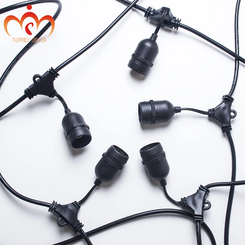 10m / 32.8ft E27 black Dropping festoon lights christmas party decoration outdoor belt lighting commercial patio light stringer 10m / 32.8ft E27 black Dropping festoon lights christmas party decoration outdoor belt lighting commercial patio light stringer