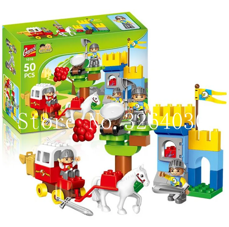 GOROCK Duploe 50pcs Large bricks Castle Treasure Attack set building blocks Compatible with 10569 kids Educational toy AliExpress