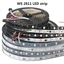 Светодиодный 1 м DC12V WS2811 полосы света RGB доступный 30 48 60 Светодиодный s/M Водонепроницаемый IP67/не Водонепроницаемый IP30 Пиксельная лента 1 IC 3