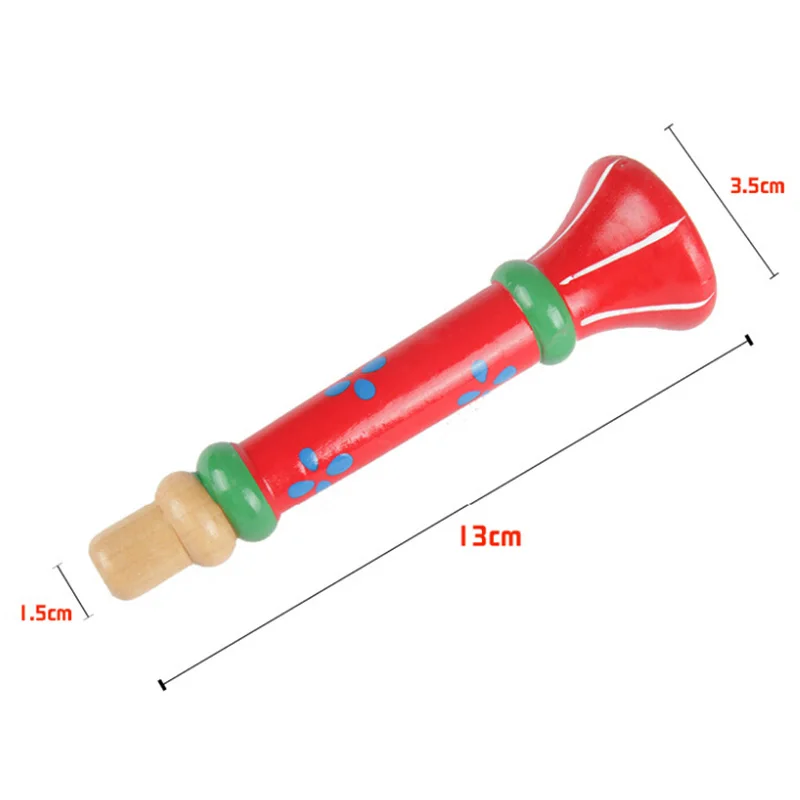 Веселые красочные деревянные трубы для маленьких детей деревянные игрушечный музыкальный инструмент трубы Hooter Горн игрушечная суона