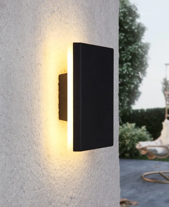 Luzes do Corredor Lâmpada de Parede Jardim ao ar Conduziu a Lâmpada Varanda Moderno Design Quadrado Montado Alumínio Pátio Livre Arandela Preto Led 13 quadrado lâmpada de parede montado alumínio pátio