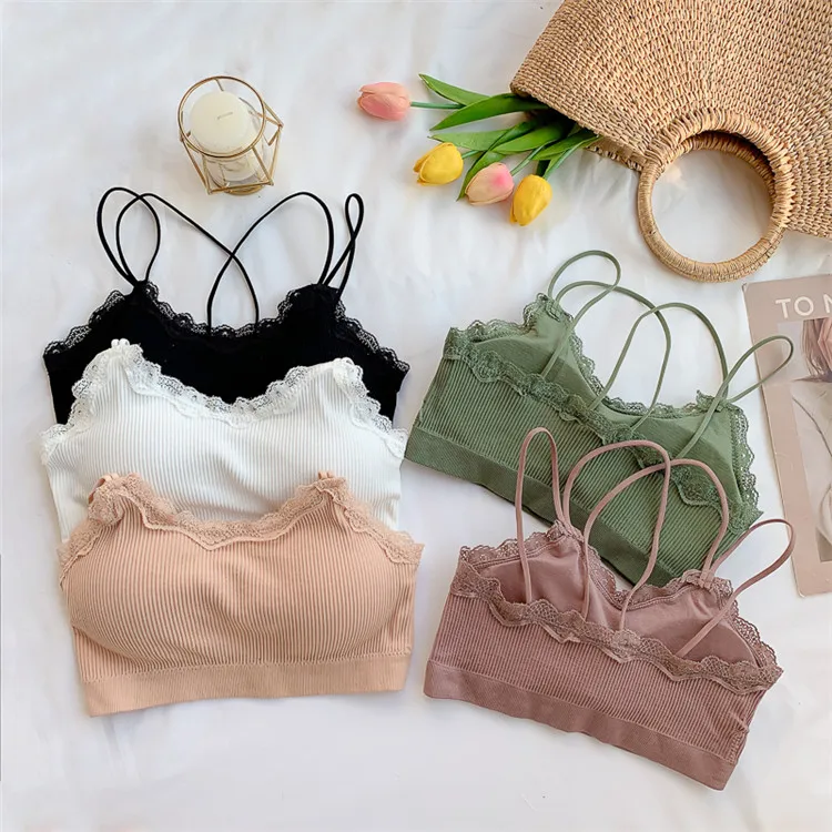 TERMEZY Bra Wire Free Bras For Women Thin Cotton Lace Bralette Seamless Thin Underwear Sexy Lingerie Soft Bras For Women (13)