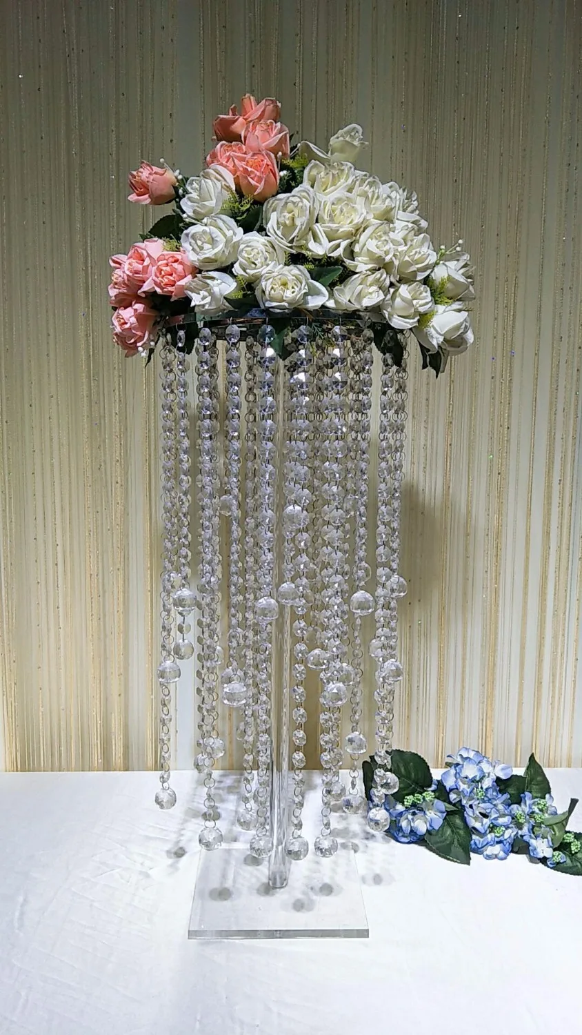 

10 PCS Acrylic Flower Rack 75CM /30" Height Pillar Crystal Vases Wedding Table Centerpiece Party Event Flower Road Leads