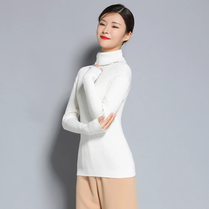 adohon 2017 womens winter Cashmere sweaters and auntmun women knitted Pullovers Turtleneck High Quality Warm Female Solid