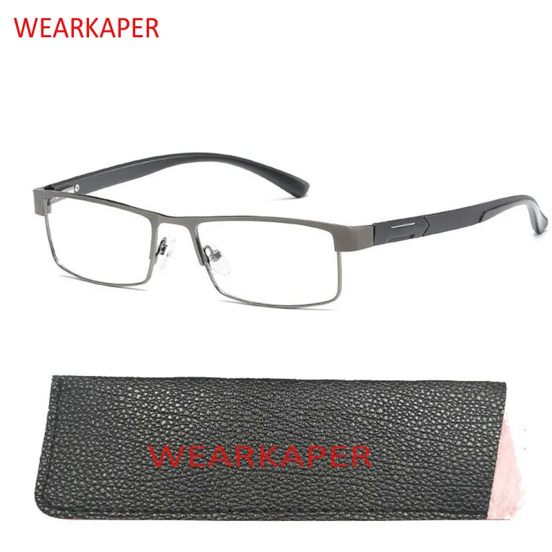 

WEARKAPER High Quality MEN Titanium alloy Eyeglasses Non spherical 12 Layer Coated lenses reading glasses+1.0 +1.5 +2.0 +2.5 +3