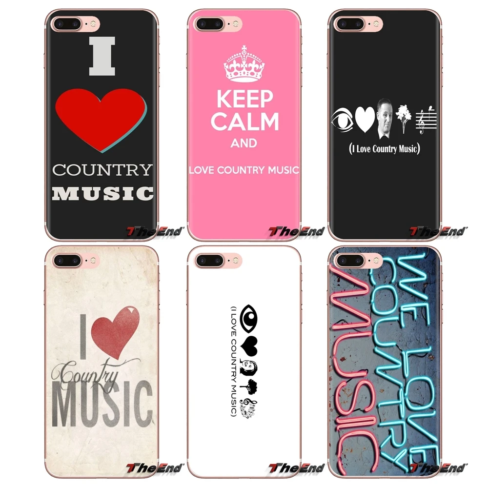 For Xiaomi Redmi 4A S2 Note 3 3S 4 4X 5 Plus 6 7 6A Pro Pocophone F1 TPU Transparent Bag Case I Love Country Music Pastel Poster |