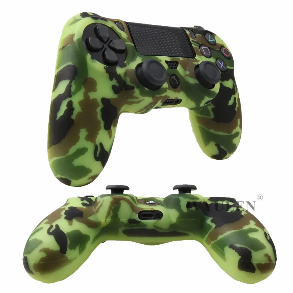 IVYUEEN для Dualshock 4 силиконовая камуфляжная Защита Чехол для playstation 4 PS4 DS4 Slim Pro контроллер кожи с 8 захватами для большого пальца