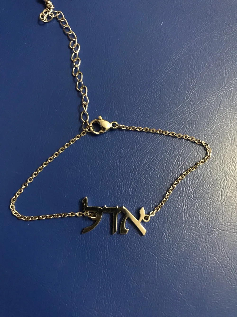 Custom Gold Hebrew Letters Bracelet for Men and Women Personalized