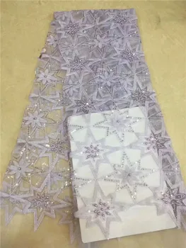 

2019 beads African Lace High Quality French Lace Fabric With Sequins Gold Color African Lace Fabric For Nigerian Wedding Dress