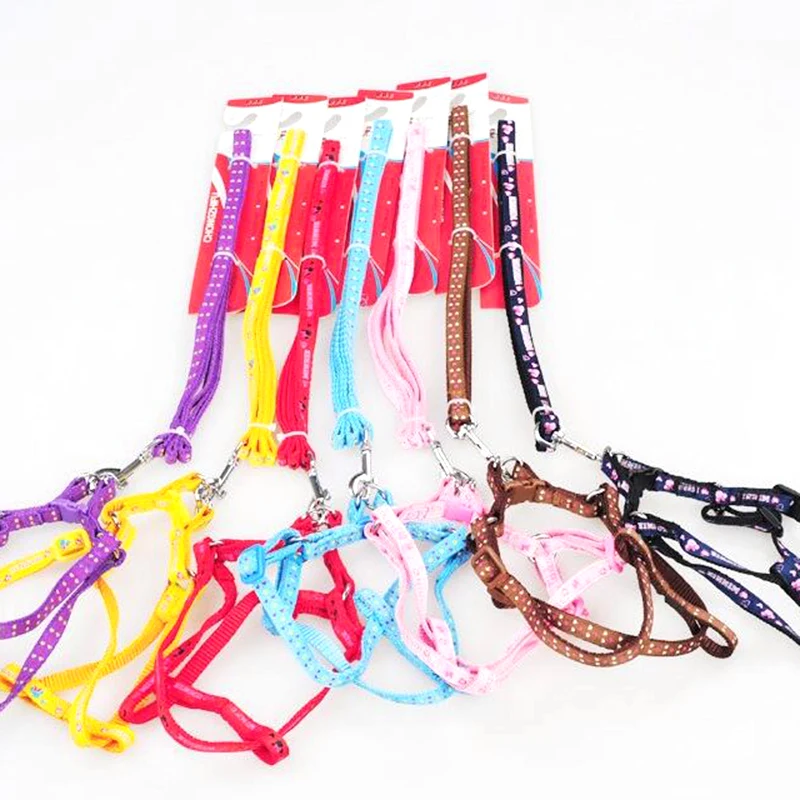 

Adjustable Nyloon Durable Pet Dog Collar Harness Set Dog Leashes Dog Cat Lead Leash Training Walking Pet Vest Lead