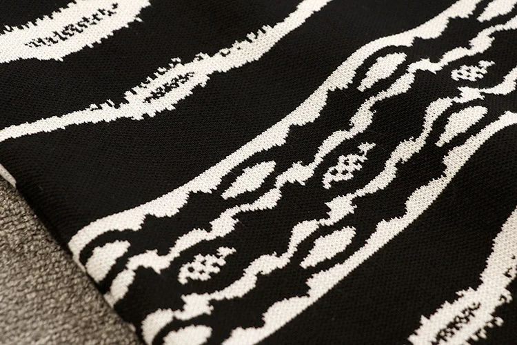 Женский комплект 2 шт. пуловер с длинными рукавами свитер и мини-юбка Зимняя мода элегантный геометрический узор трикотажные юбки костюмы