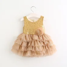 Новинка года; газовое платье-пачка с золотыми блестками кружевная пачка принцессы; платья для девочек; 5 шт/лот