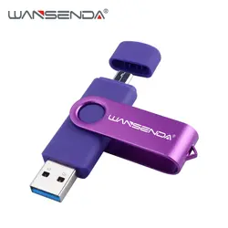 Флэш-накопитель wansenda рукоять 3,0 OTG флеш-накопитель металлический USB Flash Drive 32 GB флешки 8 GB 16 GB 64 GB 128 GB Высокая Скорость Micro USB флэш-диск