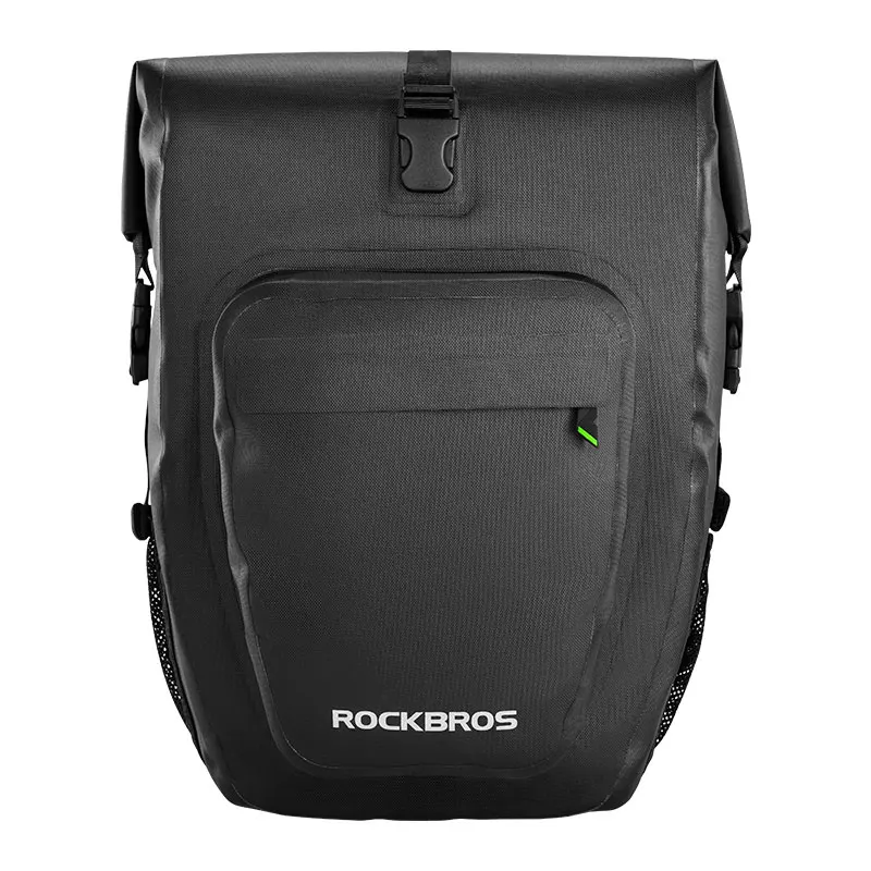ROCKBROS водонепроницаемый 27L задний мешок для велосипеда, стойка для хвоста, сумка для сидения, переносная велосипедная сумка для горного велосипеда, рюкзак для багажника, Аксессуары для велосипеда - Цвет: AS-001-2BK