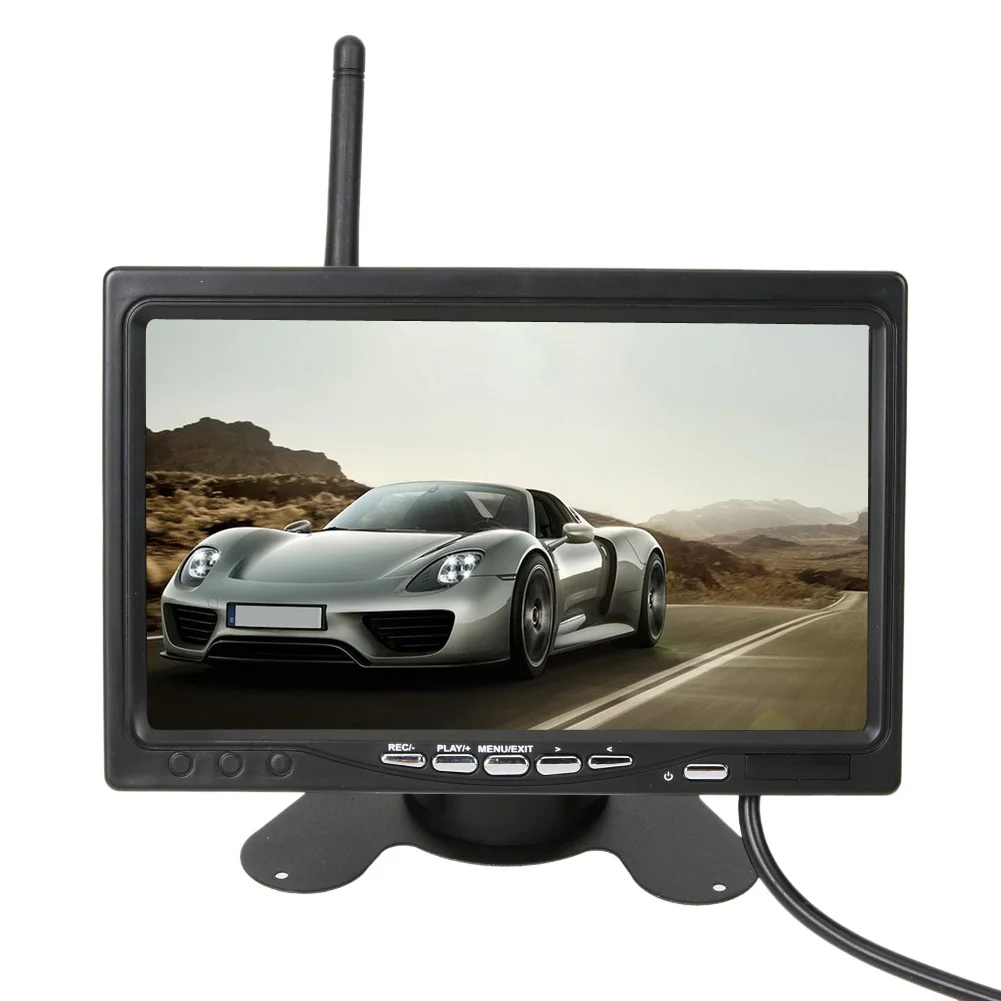 7 inch LCD Wireless Rear View Monitor CMOS IR Night Vision Backup Camera 120 Degree Wide 800*480p Parking System ME3L